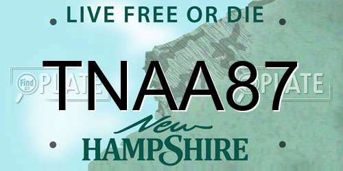 TNAA87 New Hampshire License Plate