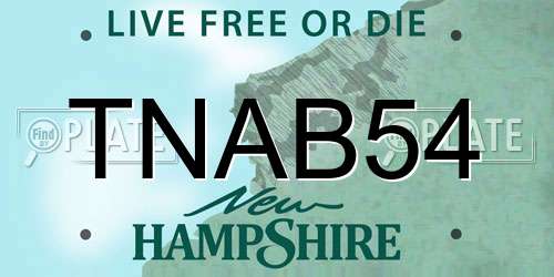 TNAB54 New Hampshire License Plate