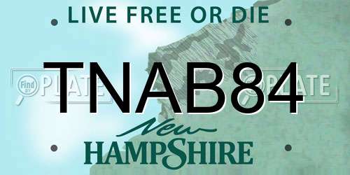 TNAB84 New Hampshire License Plate