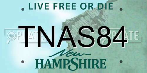 TNAS84 New Hampshire License Plate