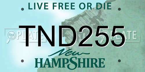 TND255 New Hampshire License Plate