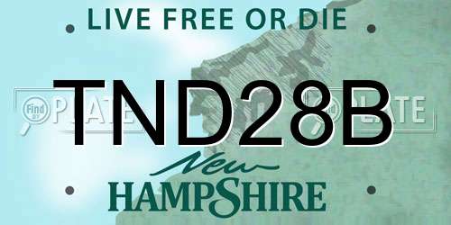 TND28B New Hampshire License Plate