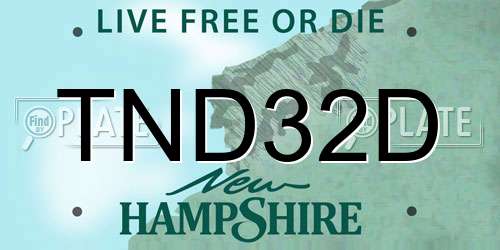 TND32D New Hampshire License Plate