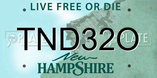 TND32O New Hampshire License Plate
