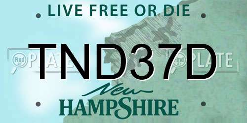 TND37D New Hampshire License Plate