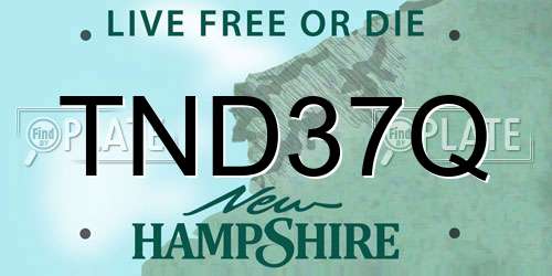 TND37Q New Hampshire License Plate