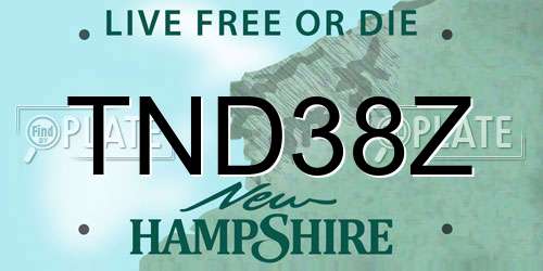 TND38Z New Hampshire License Plate