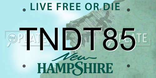 TNDT85 New Hampshire License Plate