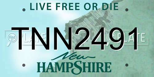 TNN2491 New Hampshire License Plate