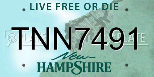TNN7491 New Hampshire License Plate