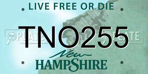 TNO255 New Hampshire License Plate