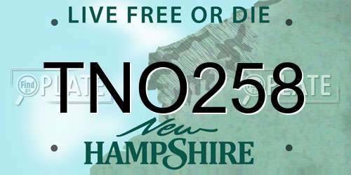TNO258 New Hampshire License Plate