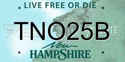 TNO25B New Hampshire License Plate