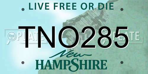 TNO285 New Hampshire License Plate