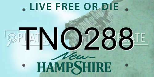 TNO288 New Hampshire License Plate