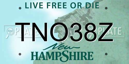 TNO38Z New Hampshire License Plate