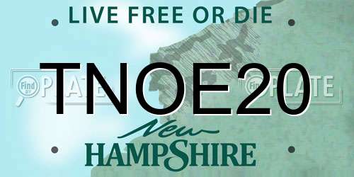 TNOE20 New Hampshire License Plate