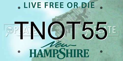 TNOT55 New Hampshire License Plate