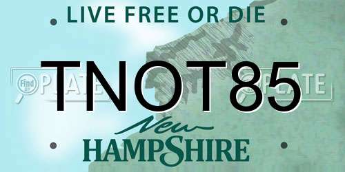 TNOT85 New Hampshire License Plate