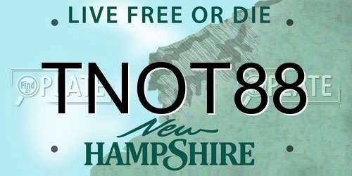 TNOT88 New Hampshire License Plate