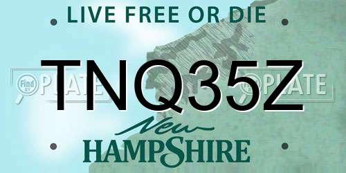 TNQ35Z New Hampshire License Plate