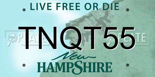 TNQT55 New Hampshire License Plate
