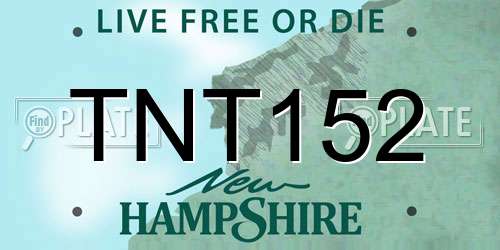 TNT152 New Hampshire License Plate