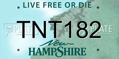 TNT182 New Hampshire License Plate