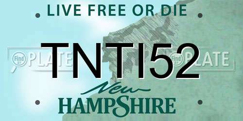 TNTI52 New Hampshire License Plate