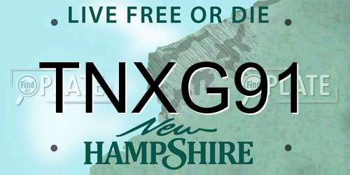 TNXG91 New Hampshire License Plate
