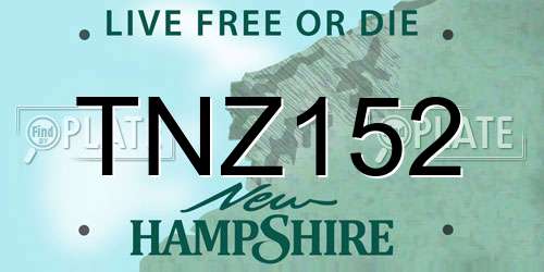 TNZ152 New Hampshire License Plate