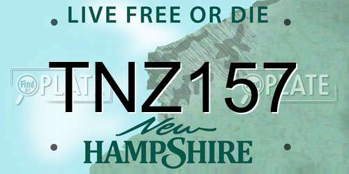 TNZ157 New Hampshire License Plate