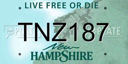 TNZ187 New Hampshire License Plate
