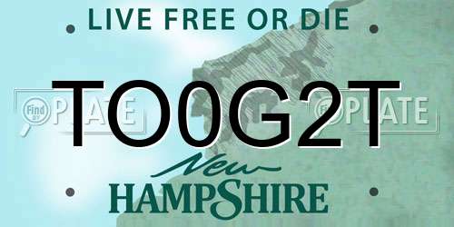 TO0G2T New Hampshire License Plate