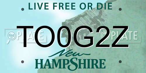 TO0G2Z New Hampshire License Plate