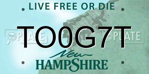 TO0G7T New Hampshire License Plate