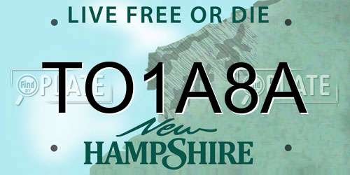 TO1A8A New Hampshire License Plate