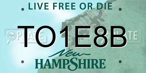 TO1E8B New Hampshire License Plate