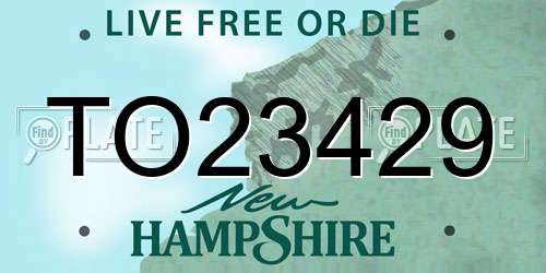 TO23429 New Hampshire License Plate