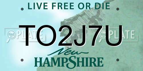 TO2J7U New Hampshire License Plate