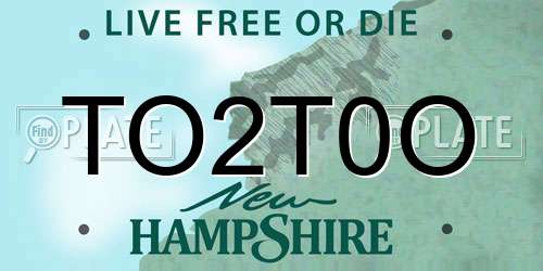 TO2T0O New Hampshire License Plate