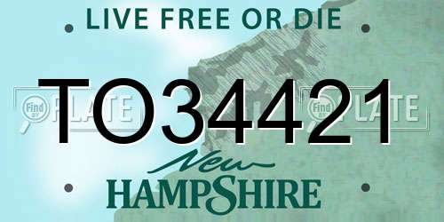 TO34421 New Hampshire License Plate