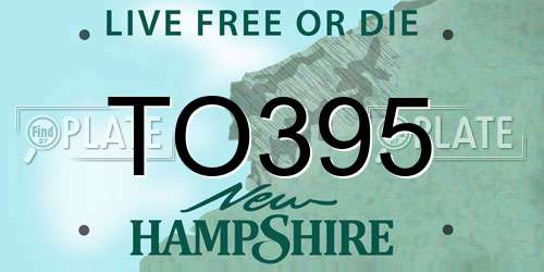 TO395 New Hampshire License Plate
