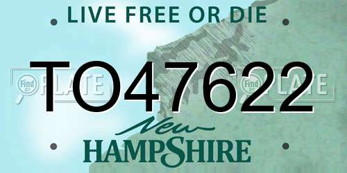 TO47622 New Hampshire License Plate