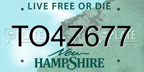 TO4Z677 New Hampshire License Plate