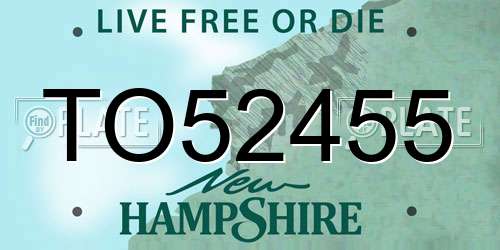 TO52455 New Hampshire License Plate