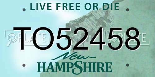 TO52458 New Hampshire License Plate
