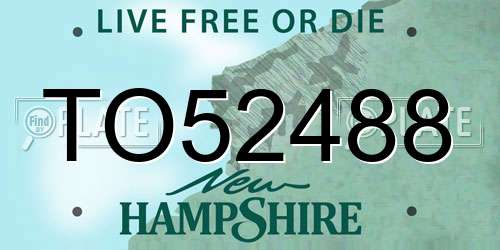 TO52488 New Hampshire License Plate
