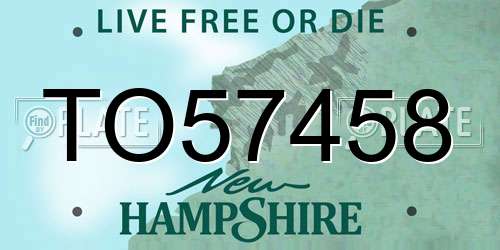 TO57458 New Hampshire License Plate