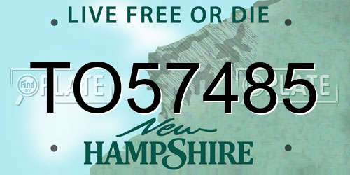 TO57485 New Hampshire License Plate